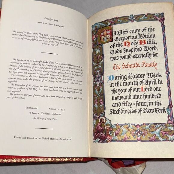 Catholic Family Edition of The Holy Bible 1953 John J Crawley - Picture 10 of 13